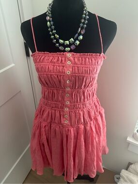 Mustard Seed Coral Pink Smocked Sundress medium